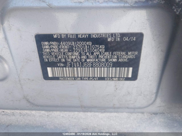 JF1VA1J68F8808009 Subaru WRX