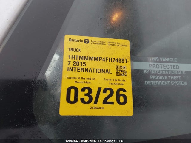 Продаж на аукціоні авто 2015 International 4000 4300, vin: 1HTMMMMP4FH748817, номер лоту: 12492487