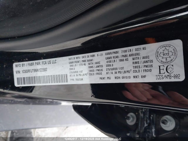 1C6SRFJT9NN122982 RAM 1500 Laramie