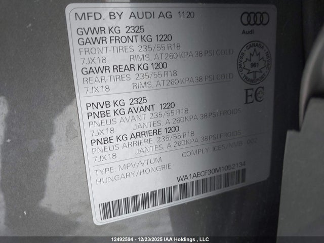 WA1AECF30M1052134 Audi Q3 45 Komfort