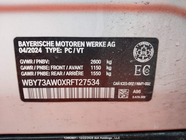 WBY73AW0XRFT27534 BMW I4 Edrive40