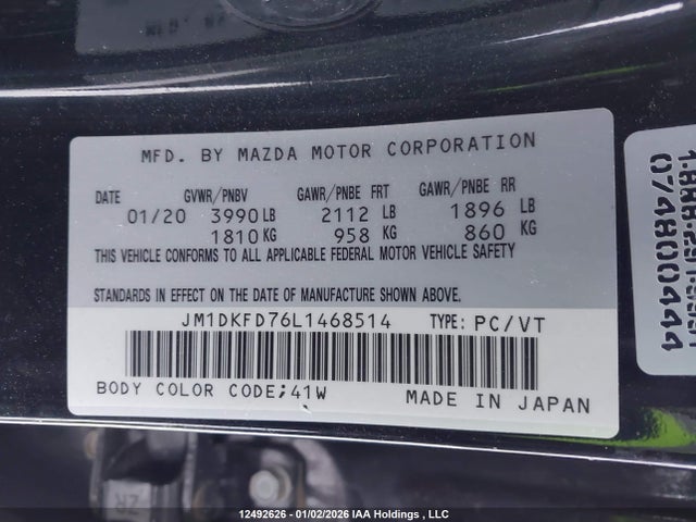 Aukcja sprzedaży 2020 Mazda Cx-3 Grand Touring, vin: JM1DKFD76L1468514, numer aukcji: 12492626