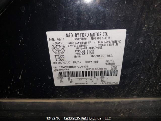 1FM5K8D88HGD71761 Ford EXPLORER XLT