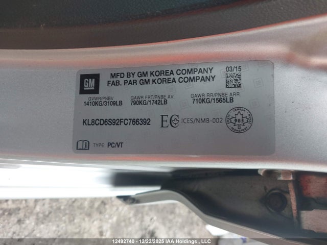 Chevrolet ll0 2015 KL8CD6S92FC766392 Image 9