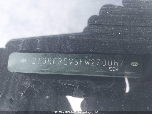 Продажа на аукционе авто 2015 Toyota Rav4 Xle, vin: 2T3RFREV5FW270067, номер лота: 12492768