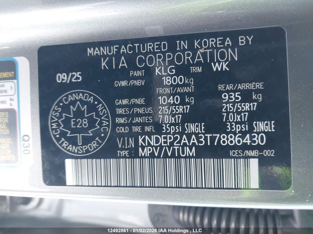 KNDEP2AA3T7886430 KIA Seltos Lx