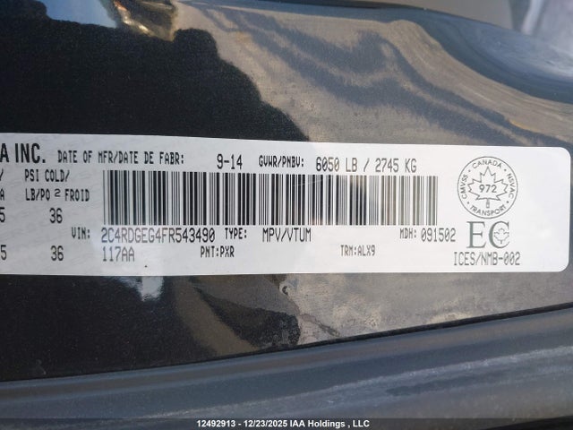 Dodge Grand Caravan 2015 2C4RDGEG4FR543490 Image 18
