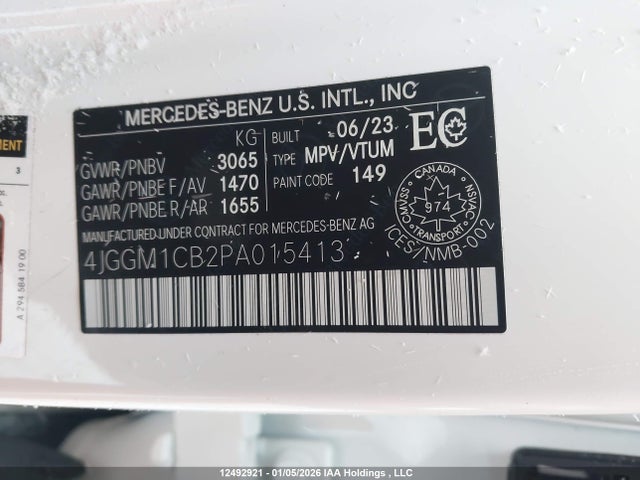 4JGGM1CB2PA015413 Mercedes-Benz Eqe 350 Suv 4matic