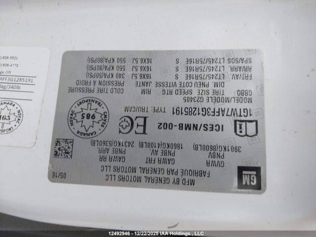 1GTW7AFF3G1285191 GMC Savana G2500