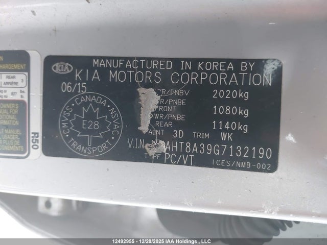 KNAHT8A39G7132190 KIA Rondo