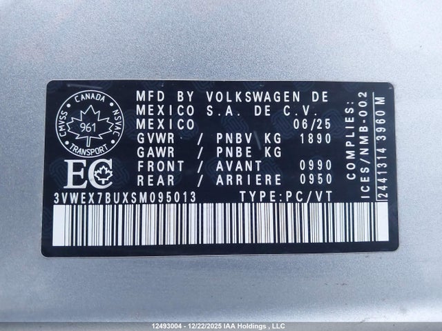 Volkswagen JETTA SE 2025 3VWEX7BUXSM095013 Image 9
