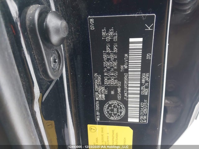 Продажа на аукционе авто 2009 Lexus Rx 350, vin: JTJHK31UX92858963, номер лота: 12493005