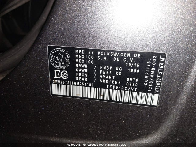 3VW267AJ8GM254180 Volkswagen JETTA S
