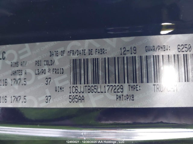 1C6JJTBG5LL177229 Jeep Gladiator