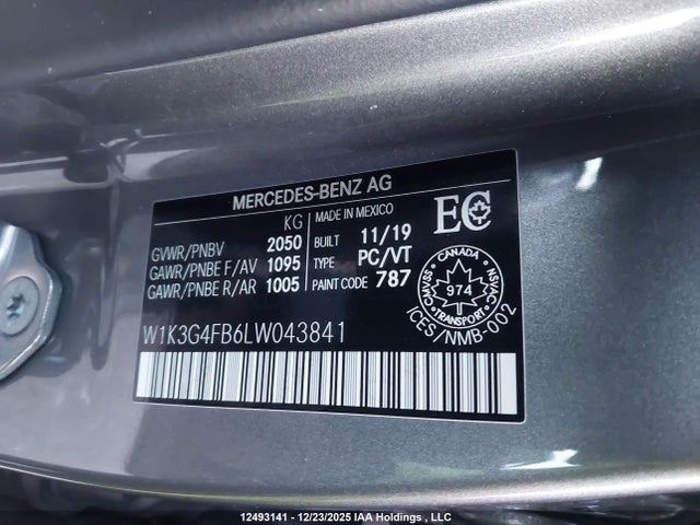 W1K3G4FB6LW043841 Mercedes-Benz A 220 4matic