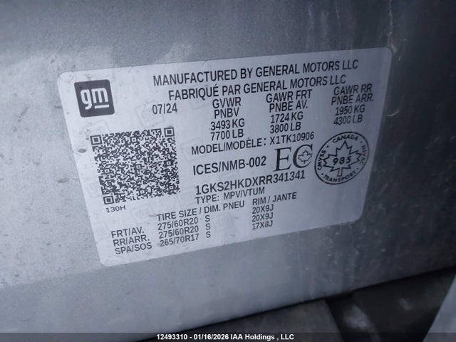1GKS2HKDXRR341341 GMC Yukon Xl K1500 At4