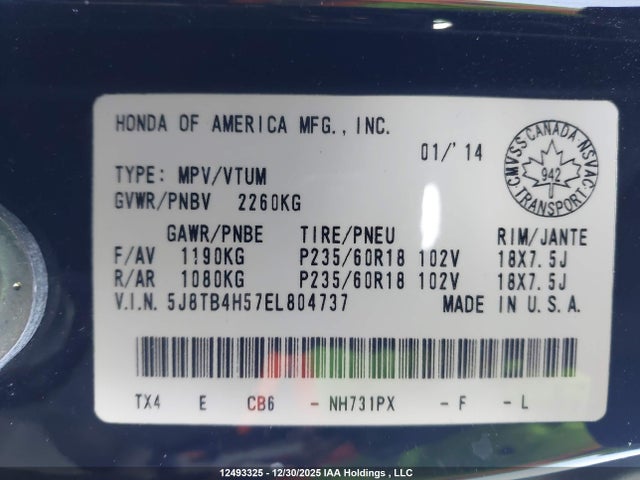 5J8TB4H57EL804737 Acura Rdx Technology