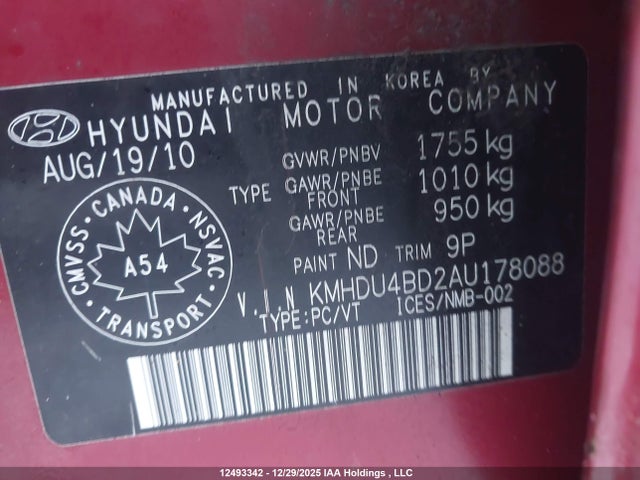 Продаж на аукціоні авто 2010 Hyundai Elantra Blue/gls/se, vin: KMHDU4BD2AU178088, номер лоту: 12493342