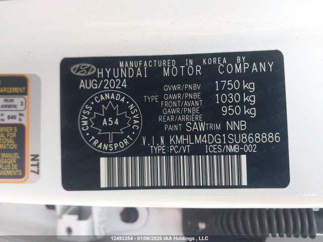 KMHLM4DG1SU868886 Hyundai Elantra Preferred W/tech Package