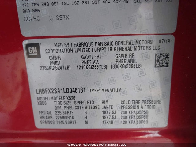 LRBFX2SA1LD046181 Buick Envision Essence