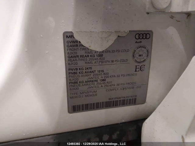 Audi Q5 2018 WA1FNAFY4J2014319 Image 9