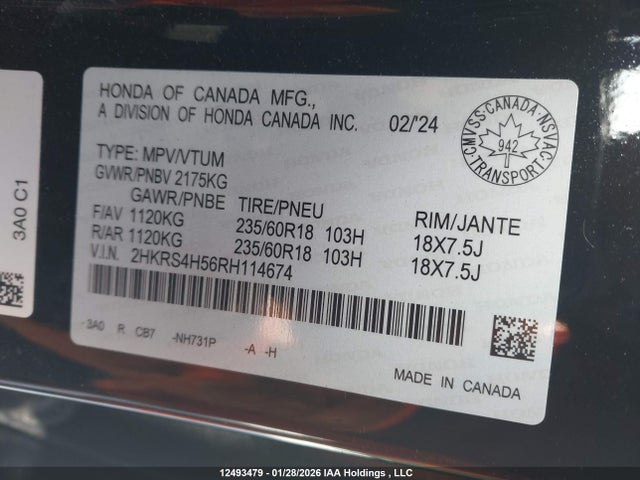 2HKRS4H56RH114674 Honda CR-V