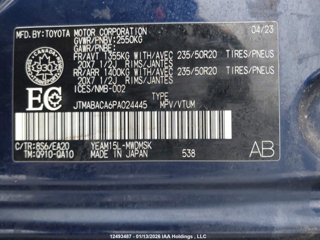JTMABACA6PA024445 Toyota Bz4x