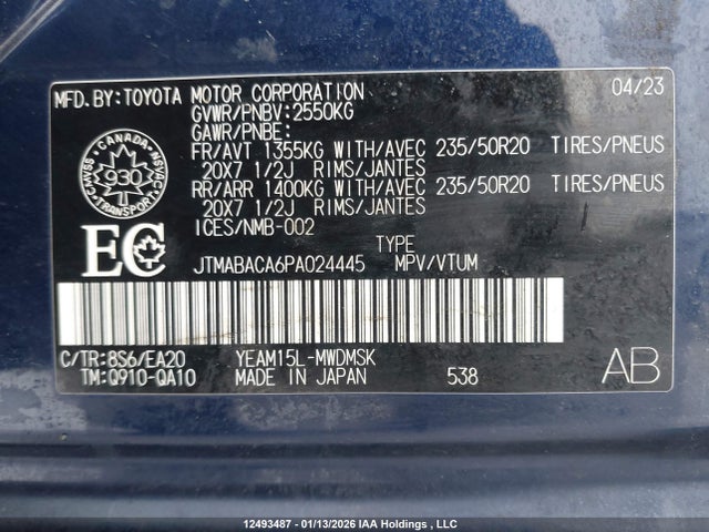 JTMABACA6PA024445 Toyota Bz4x