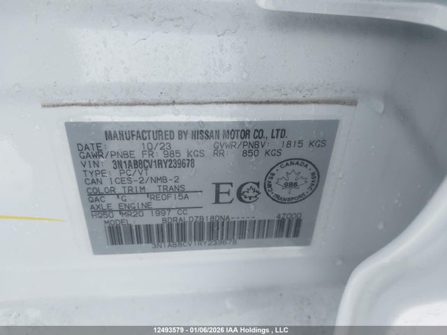 3N1AB8CV1RY239678 Nissan Sentra