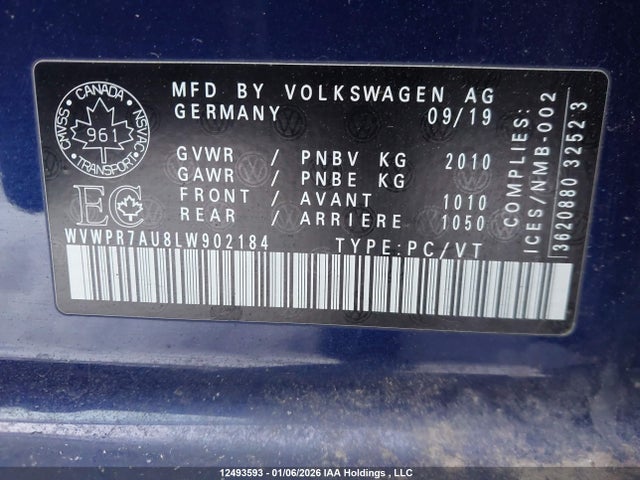 WVWPR7AU8LW902184 Volkswagen E-golf Comfortline