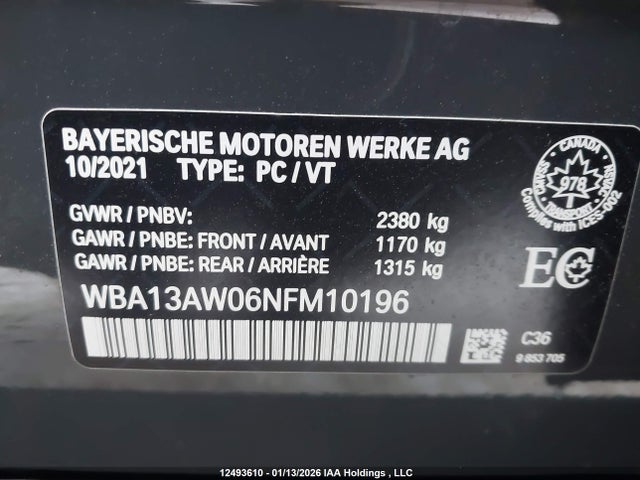 WBA13AW06NFM10196 BMW M440i Gran Coupe Xdrive