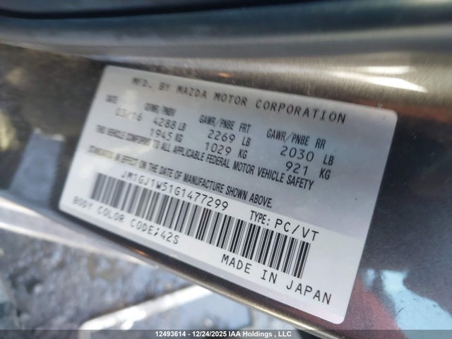 JM1GJ1W51G1477299 Mazda Mazda6 Gt