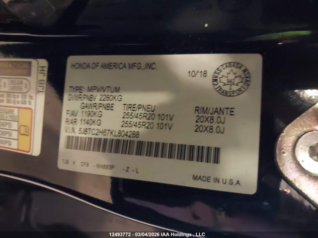 Acura Rdx A-spec 2019 5J8TC2H67KL804288 Image 9