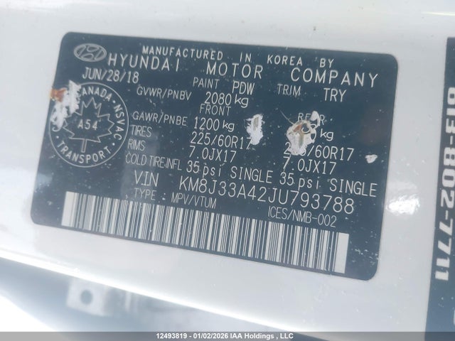 KM8J33A42JU793788 Hyundai Tucson Premium 2.0l