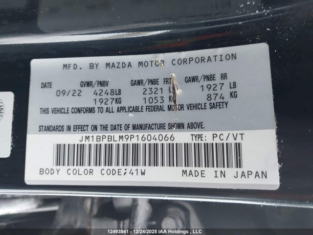 Aukcja sprzedaży 2023 Mazda Mazda3, vin: JM1BPBLM9P1604066, numer aukcji: 12493841