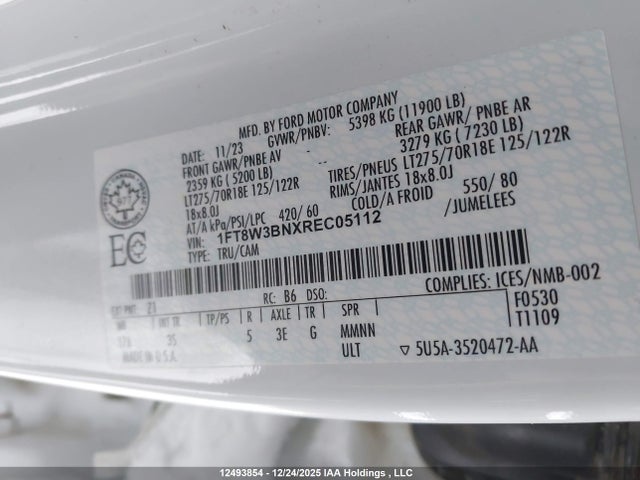 1FT8W3BNXREC05112 Ford F350 Super Duty