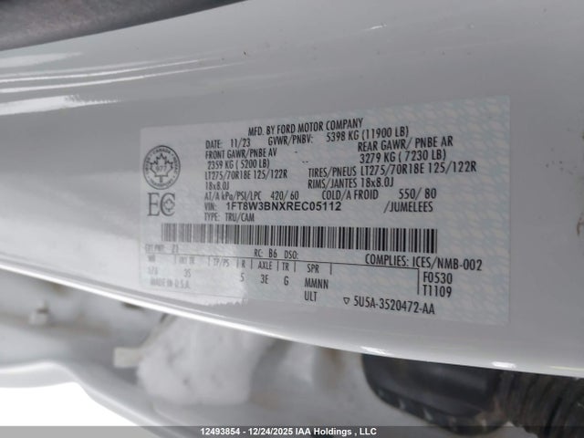 1FT8W3BNXREC05112 Ford F350 Super Duty
