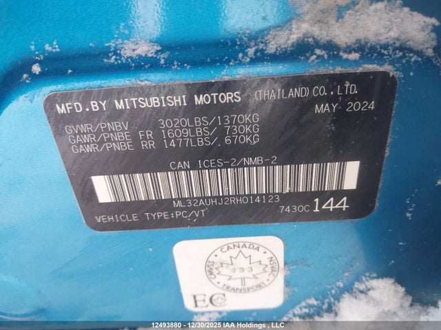 Mitsubishi MIRAGE ES 2024 ML32AUHJ2RH014123 Image 9