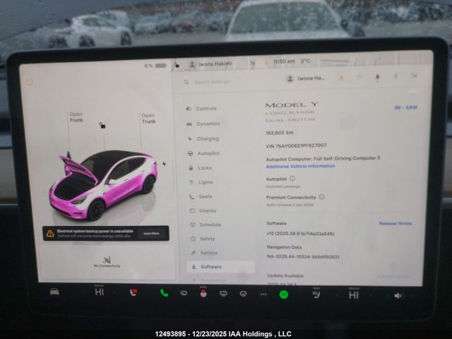 2023 Tesla Model Y Long Range მანქანა იყიდება აუქციონზე, vin: 7SAYGDEE1PF627007, აუქციონის ნომერი: 12493895