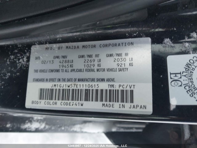 JM1GJ1W57E1110615 Mazda Mazda6 Gt