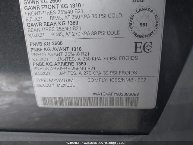 WA1C4AFY9J2083688 Audi Sq5 3.0t Technik