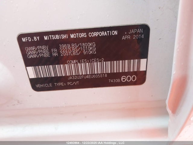 Mitsubishi Lancer Se 2014 JA32U2FU4EU605818 Image 9