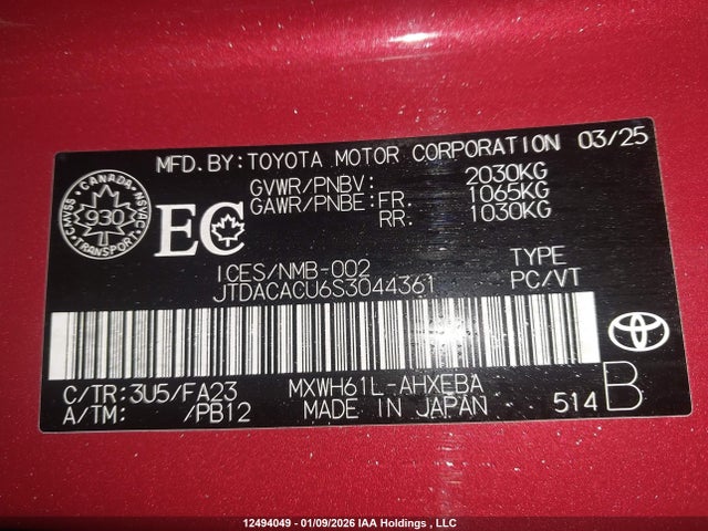 Toyota Prius 2025 JTDACACU6S3044361 Image 9