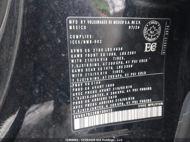 3VVGX7B22RM109413 Volkswagen Taos