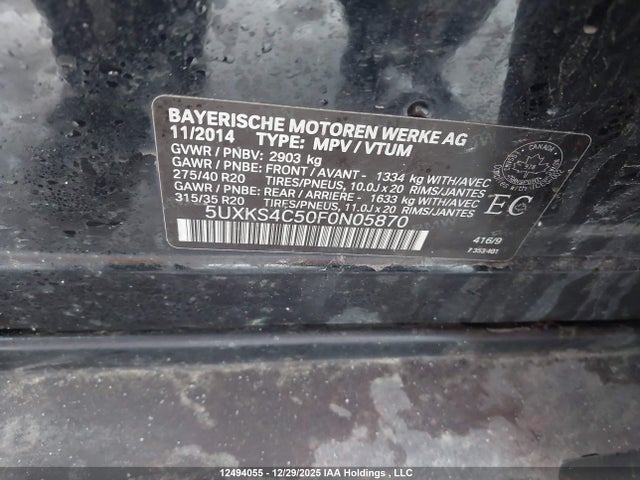 5UXKS4C50F0N05870 BMW X5 Xdrive35d