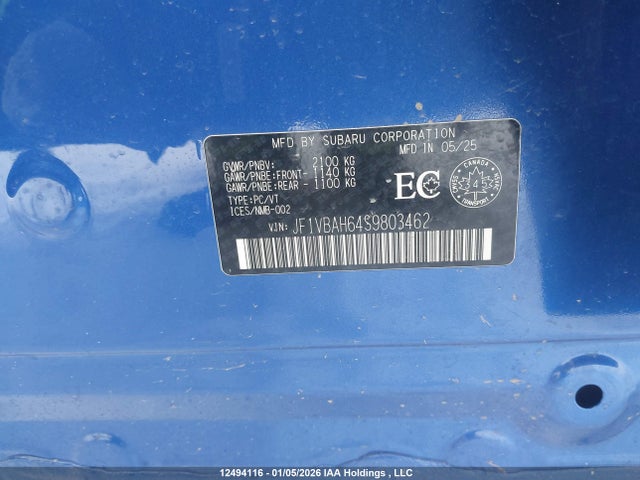 JF1VBAH64S9803462 Subaru Wrx Premium