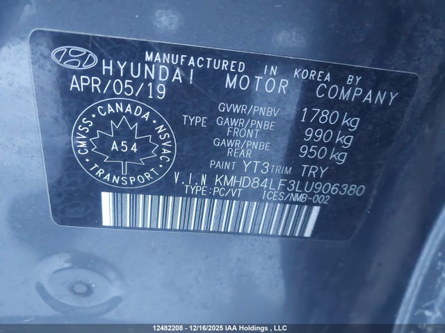 Hyundai mpi nu 2020 KMHD84LF3LU906380 Image 18