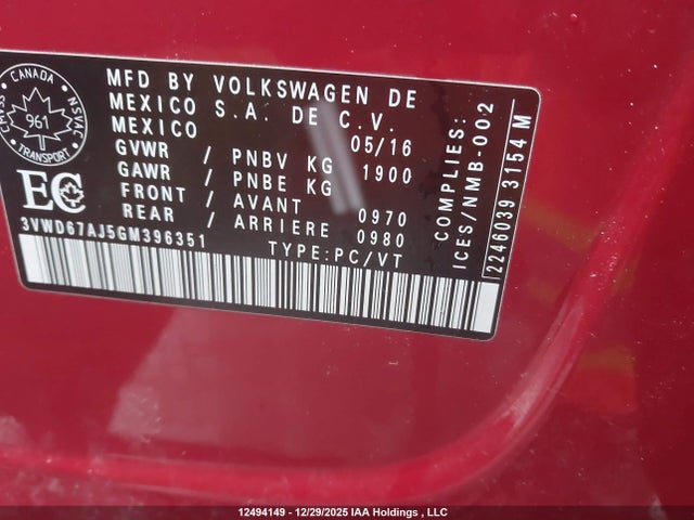 3VWD67AJ5GM396351 Volkswagen Jetta
