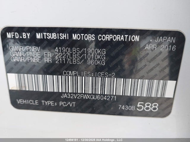 JA32V2FWXGU604271 Mitsubishi Lancer Es/se/sel