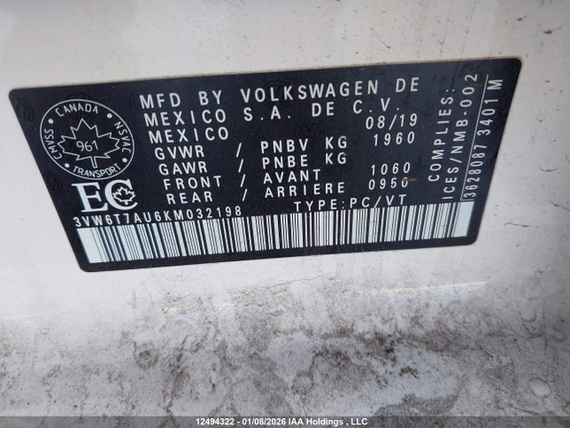 3VW6T7AU6KM032198 Volkswagen Golf GTI